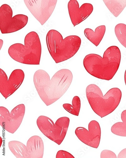 Fototapeta A repeating pattern of hearts, perfect for a Valentine's Day background.