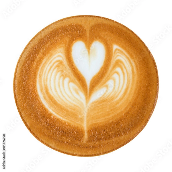 Fototapeta heart pattern of coffee isolated on white background