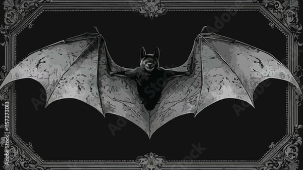 Obraz Flying Bat Vector Isolated Illustration in Flat Design