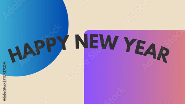 Obraz Happy new year letters banner, Happy new yeaR illustration. use forposter, banner, flyer, background