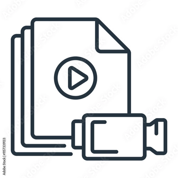 Fototapeta file video icons symbol with elements for infographic web