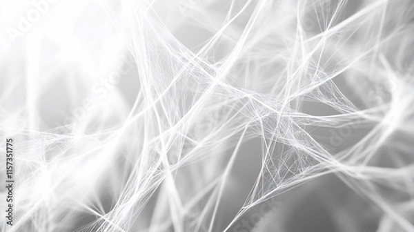 Fototapeta Abstract white web-like structure on gray background.