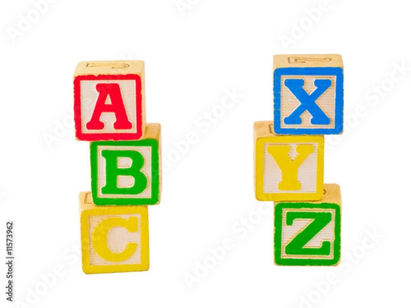 Fototapeta ABC and XYZ Blocks Stacked