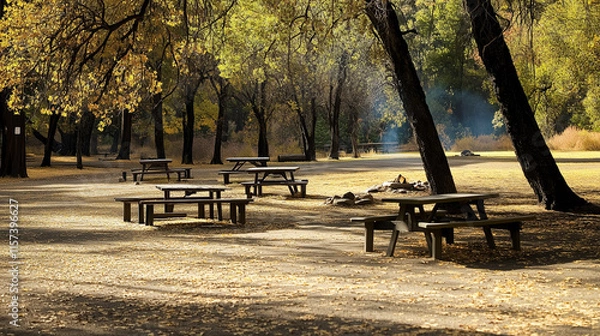 Fototapeta Rest area in the park