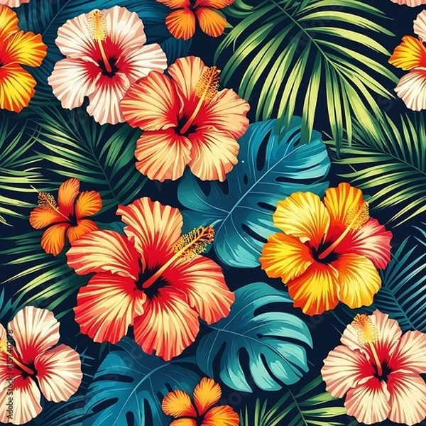Fototapeta Images of floral, geometric and doodle elements