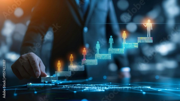 Obraz  Visualizing Growth and Success: Steps to Progression and Achievement