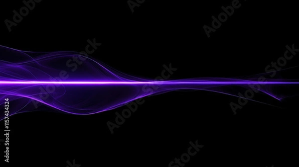 Obraz Abstract purple wave design on a black background