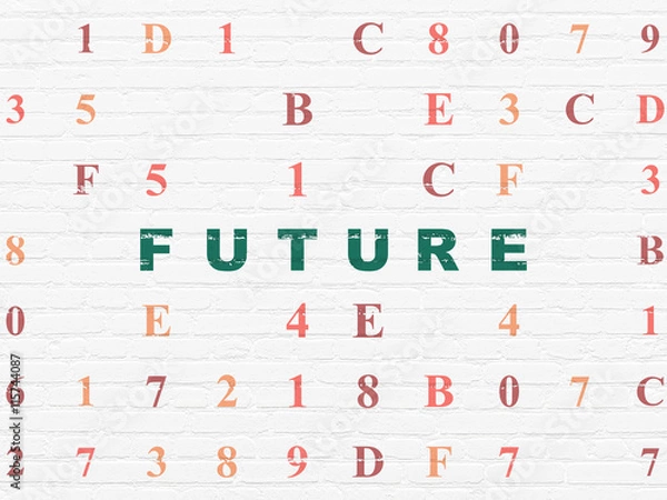 Fototapeta Time concept: Future on wall background