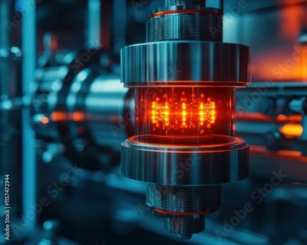 Obraz Closeup of the quantum annealing control system, optimizing solutions for complex problems