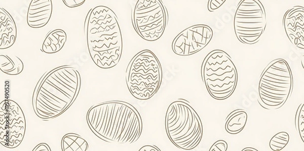 Obraz Beige Easter egg seamless pattern on a cream-colored background
