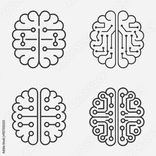 Fototapeta Professional Neural Intelligence Icon Vector Pack.