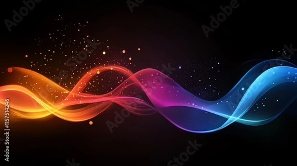 Fototapeta Abstract colorful waves background