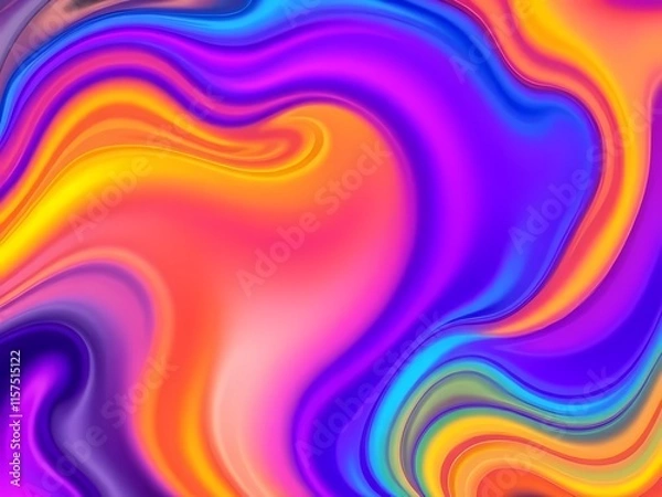 Obraz Abstract colorful design with swirling liquid like patterns, dynamic and alive, backgrounds