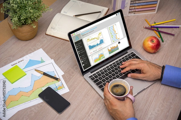 Fototapeta Analysing business data 