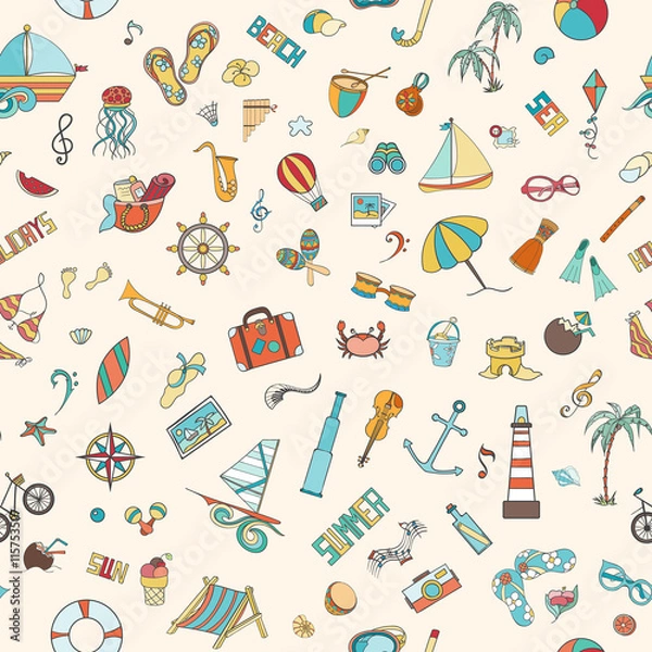 Obraz Summer seamless pattern