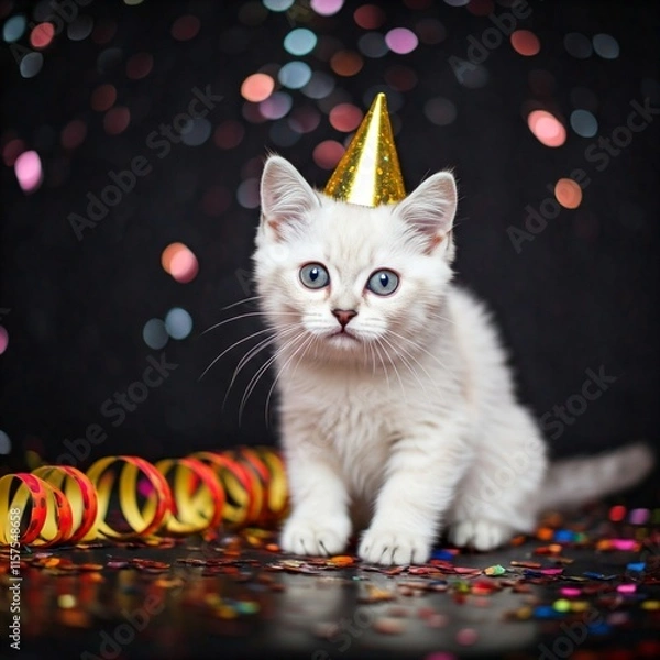 Fototapeta cat with a gift