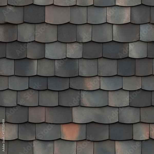 Fototapeta Seamless texture of tile roof of building.