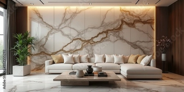 Fototapeta Luxury Marble and Glass Wall Art - Tempered Glass Panoramic Wall Hangings for Home Decor, Bedroom, Living Room marble wall art, glass wall art, tempered glass wall art, wall decor, panaromic wall art,