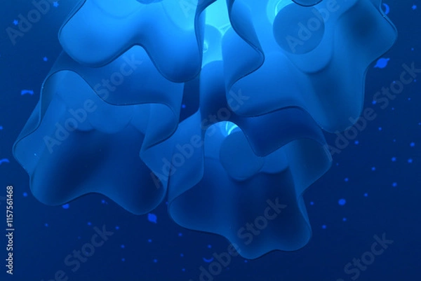 Fototapeta Abstract Curved Pattern on Blurred Night Sky Background  
