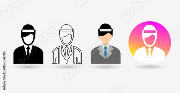 Obraz Student Avatar Icons Set - Student Illustrations in Flat, Line and Gradient Style.