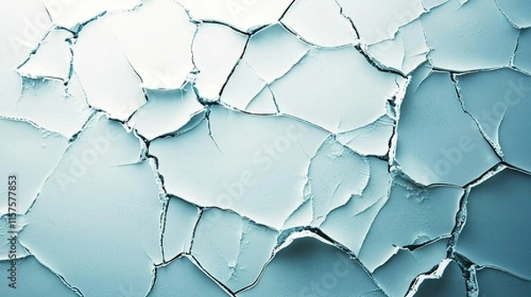 Fototapeta Dry cracked earth showing signs of drought and environmental change in summer