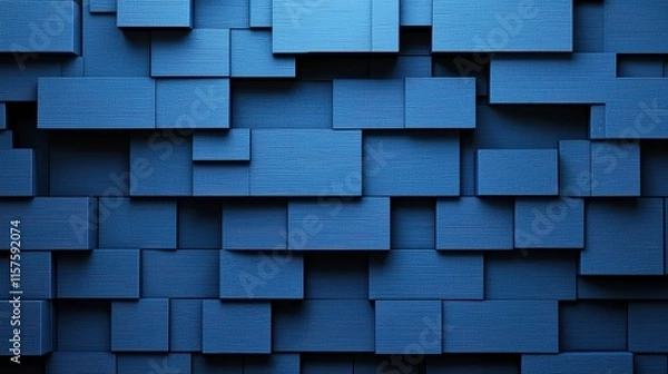 Fototapeta Textured Blue Blocks Background for Modern Design and Art Projects