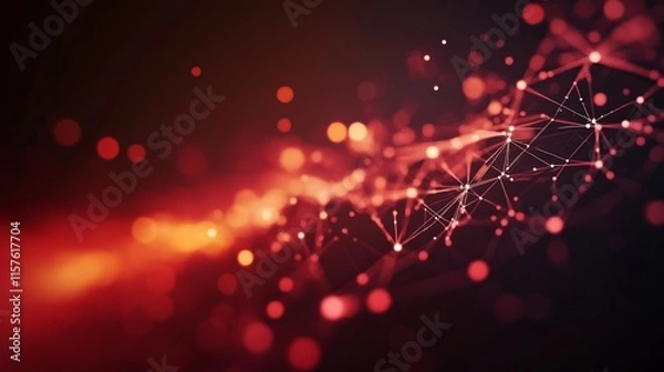 Fototapeta Abstract red and black plexus background