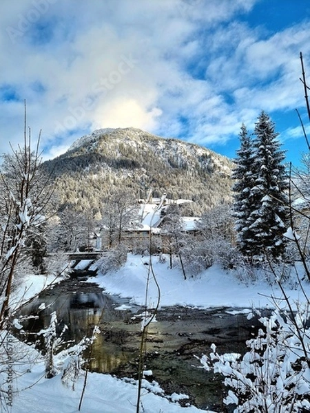 Obraz Oberstdorf  snow covered mountains, Ski jumping hill