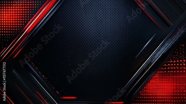 Fototapeta Abstract dark red and black tech background
