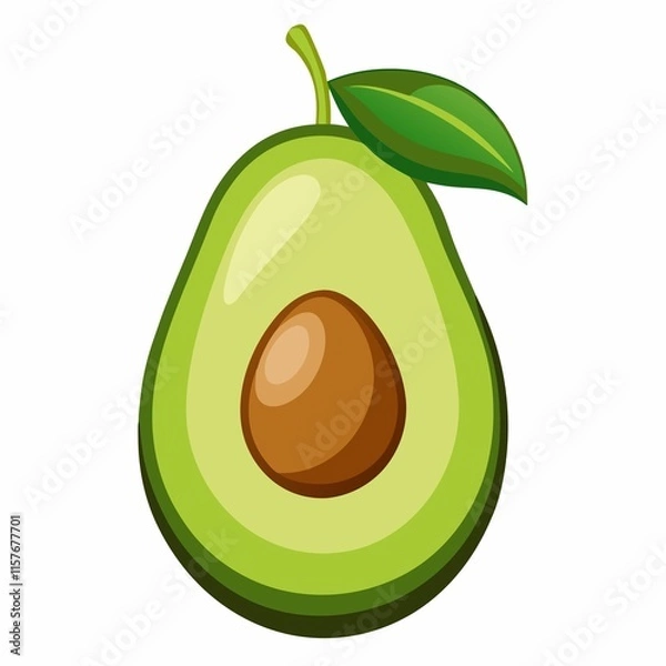 Fototapeta Avocado with leaf
