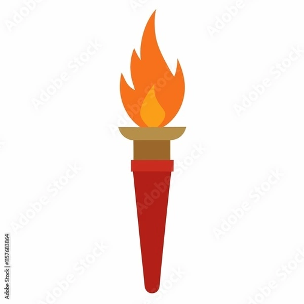 Fototapeta Burning torch on white