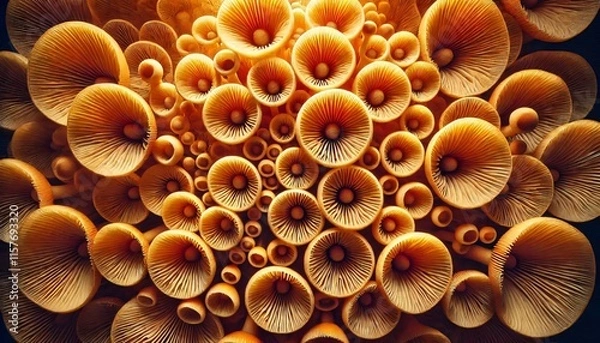 Obraz Golden Fungi Symphony - Nature's Abstract Art
