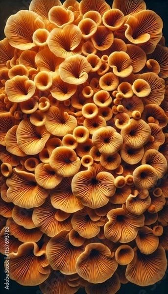 Fototapeta Golden Mushroom Cluster - Abstract Nature Pattern