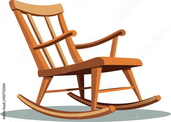 Obraz Customizable Rocking Chair Vector Illustration