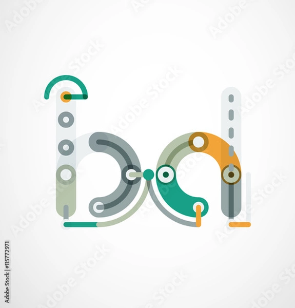 Obraz Linear initial letters, logo branding concept