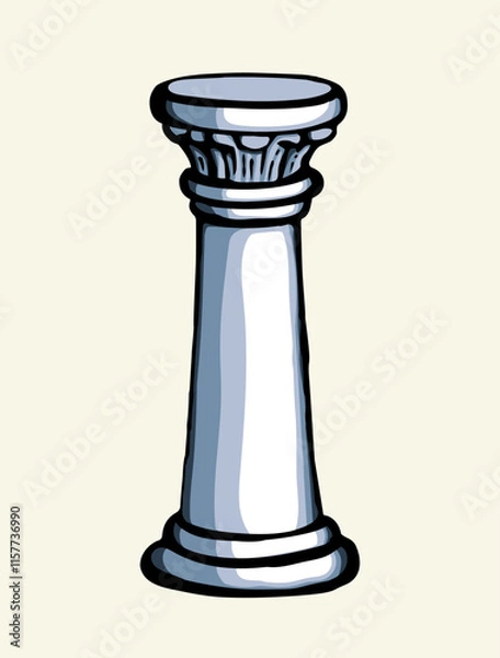Fototapeta Vector drawing. Big old pillar