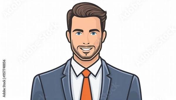 Fototapeta Professional businessman in a sharp suit, isolated on a transparent background, exuding confidence and style. Ideal for corporate presentations and businessrelated projects.