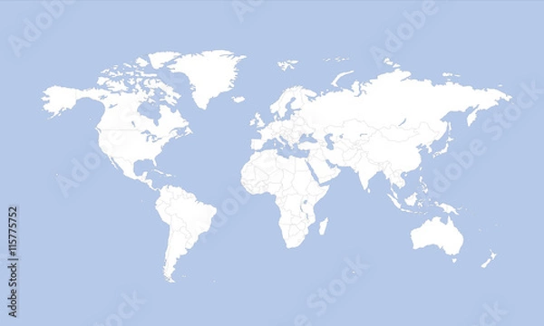 Fototapeta Карта мира с границами стран