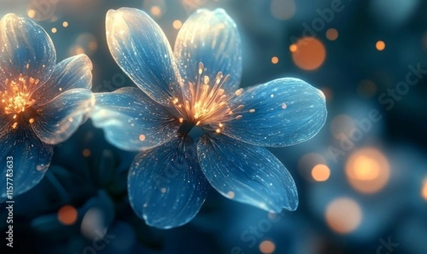 Fototapeta Dreamlike fractal swirls merge into glowing radiant abstract compositions., Generative AI