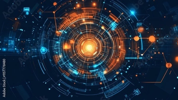 Fototapeta Abstract futuristic technology background