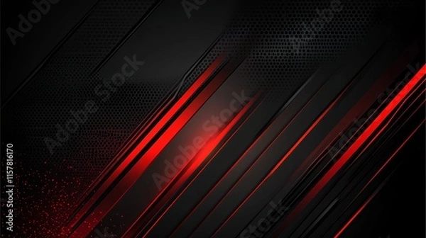 Fototapeta Abstract red and black diagonal lines background