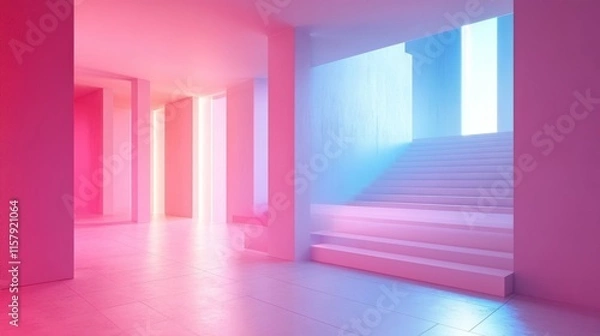 Fototapeta Modern Indoor Space with Soft Lighting Design