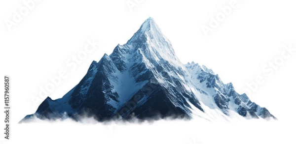 Obraz Mountain Peak Isolated on White Background - Majestic Summit