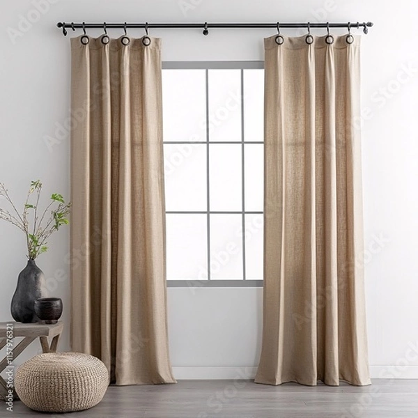 Fototapeta window with curtains