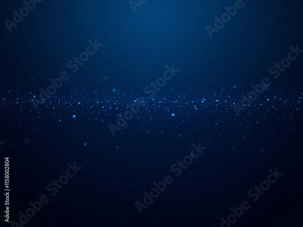 Fototapeta Blue gradient background with glowing dots, abstract digital design.