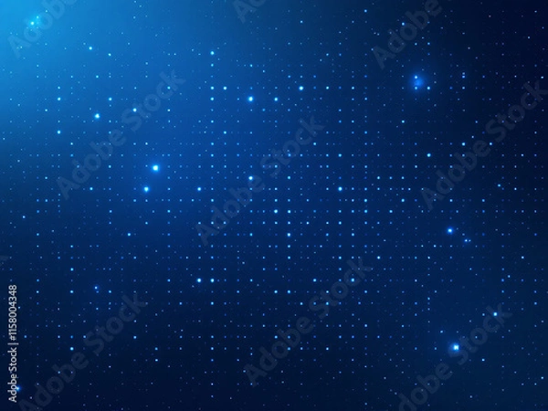 Obraz Blue gradient background with glowing dots, abstract digital design.