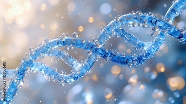 Fototapeta Exploring the Intricacies of DNA Structure in a Fluid Environment