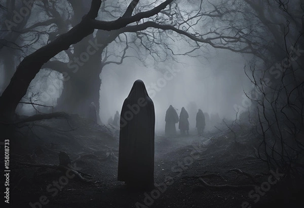 Obraz cemetery at night