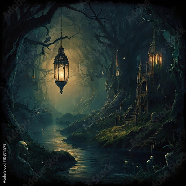 Obraz scary halloween background