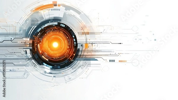 Fototapeta High-Tech Analytics Graphic with Bright Effects